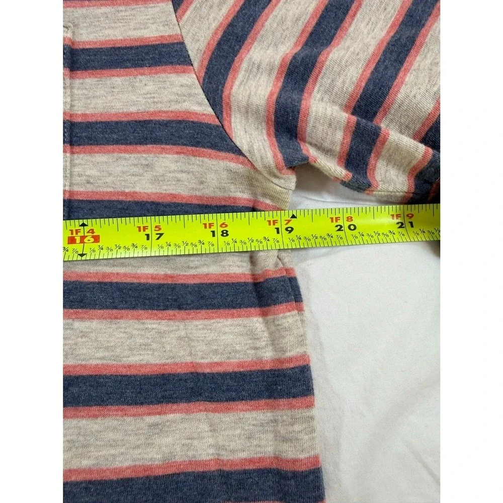 Patagonia Polo Shirt S Grey‎ Blue Pink Striped Organic Cotton Short Sleeve 52185